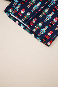KaleaBoutique Stylish Mama Claus Plaid Letter Tee Nutcracker Shorts 2pcs Lounge Set - KaleaBoutique.com