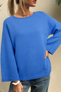 Solid Color Knit Loose Bracelet Sleeve Dolman Sweater - KaleaBoutique.com