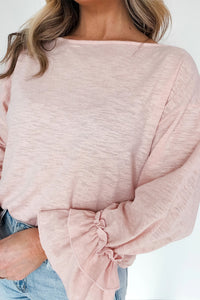 KaleaBoutique Stylish Long Sleeve Ruffle Cuff Casual Elegant Top - KaleaBoutique.com