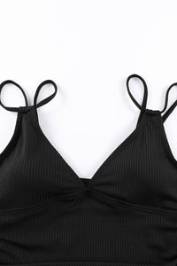 KaleaBoutique Stylish Adjustable Straps Ribbed Knit One Piece Swimsuit - KaleaBoutique.com