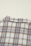 KaleaBoutique White Plaid Print Tunic Plus Size Shacket with Slits - KaleaBoutique.com
