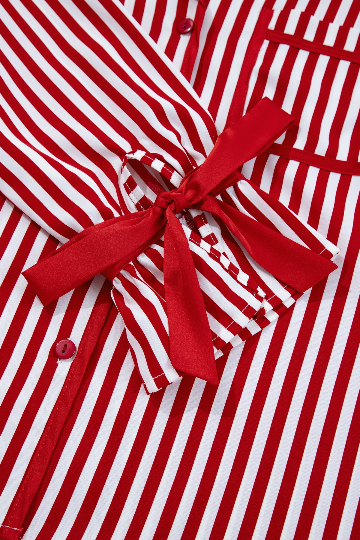 KaleaBoutique Comfortable Contrast Velvet Trim Bow Knot Waist 2pcs Pajama Set - KaleaBoutique.com