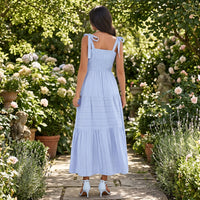 Women's Pleated A-Line Cami Maxi Dress with Pockets