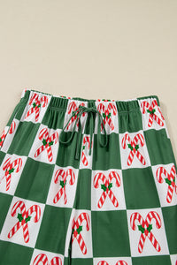 KaleaBoutique Stylish Holly Jolly Checkered Pattern 2pcs Long Pajama Set - KaleaBoutique.com