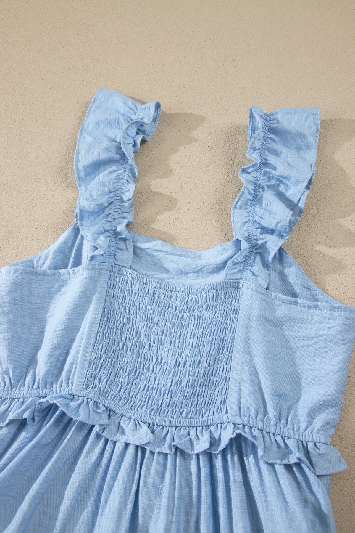 KaleaBoutique Stylish Solid Color Ruffle Trim High Waist Sleeveless Maxi Dress - KaleaBoutique.com