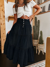 Bohemian A- Line Layered Cake Denim Skirt - KaleaBoutique.com
