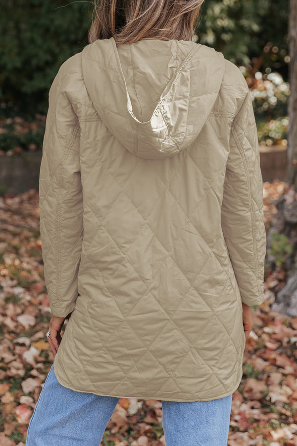 KaleaBoutique Stylish Quilted Snap Button Hooded Puffer Coat - KaleaBoutique.com