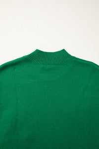 KaleaBoutique Comfortable Corded Horseshoes Ribbed Trim Mock Neck Short Sleeve Sweater - KaleaBoutique.com