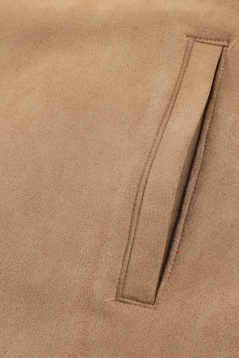 KaleaBoutique Fringe Trim Plus Size Suede Shacket - KaleaBoutique.com