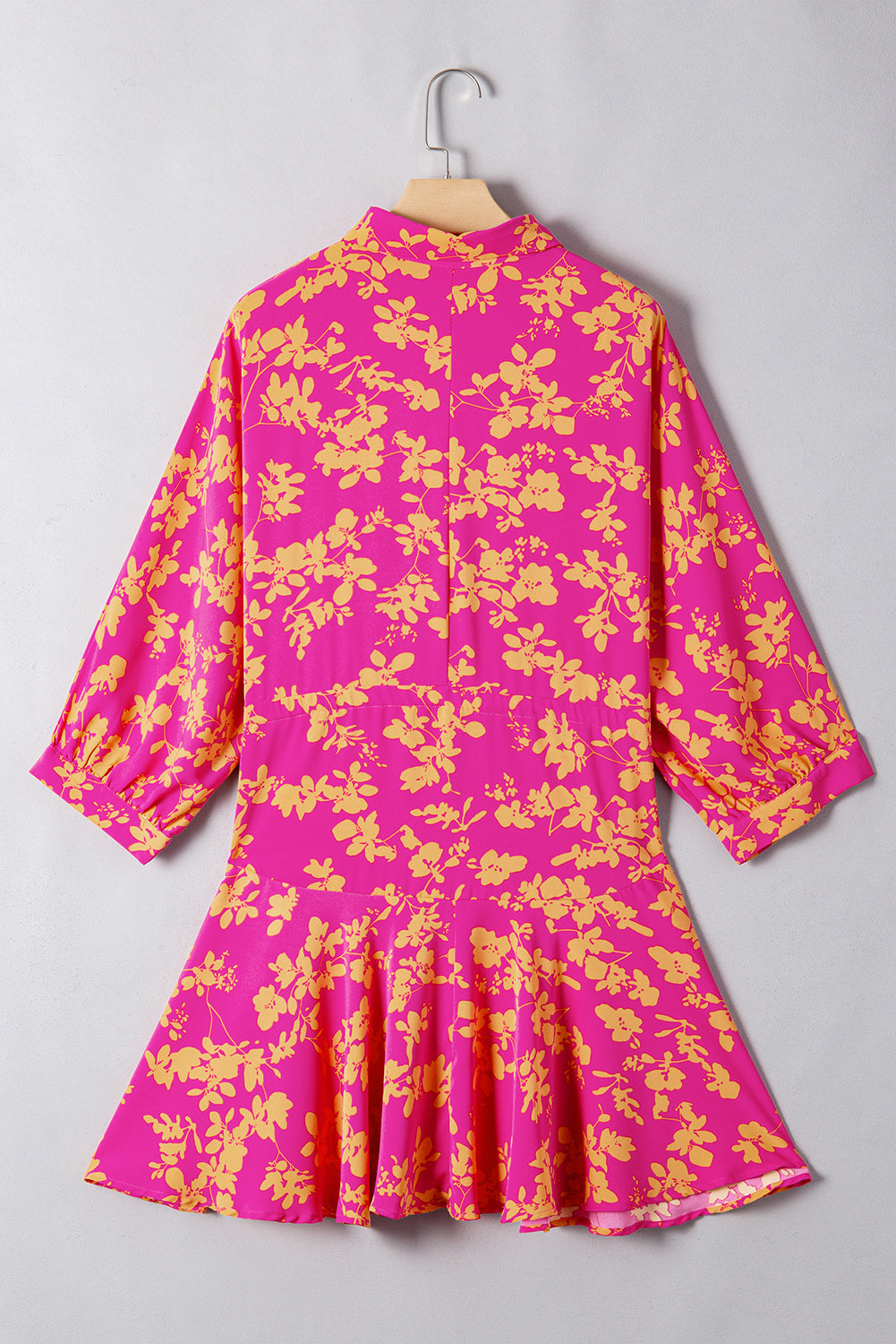 KaleaBoutique Stylish Beautiful Floral Print Drawstring Tunic Flowy Short Dress - KaleaBoutique.com