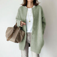 Women's Round-Neck Button-Front Longline Cardigan - KaleaBoutique.com