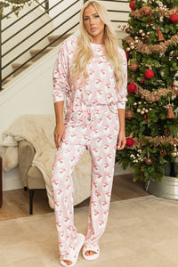 KaleaBoutique Comfortable Santa Claus Striped Print Loose Fit Two Piece Lounge Set - KaleaBoutique.com