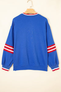 KaleaBoutique Comfortable Abstract Racing Graphic Embroidered Patchwork Long Sleeve Sweatshirt - KaleaBoutique.com