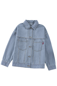 Washed Oversize Pocketed Denim Jacket - KaleaBoutique.com