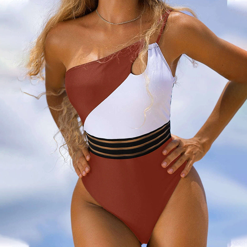 Women's Mesh Panel One Piece Swimsuit Bikini - KaleaBoutique.com