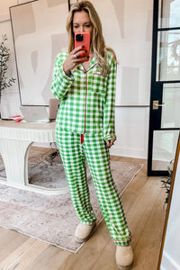 KaleaBoutique Comfortable Christmas Plaid Print Shirt and Pants Pajama Set - KaleaBoutique.com