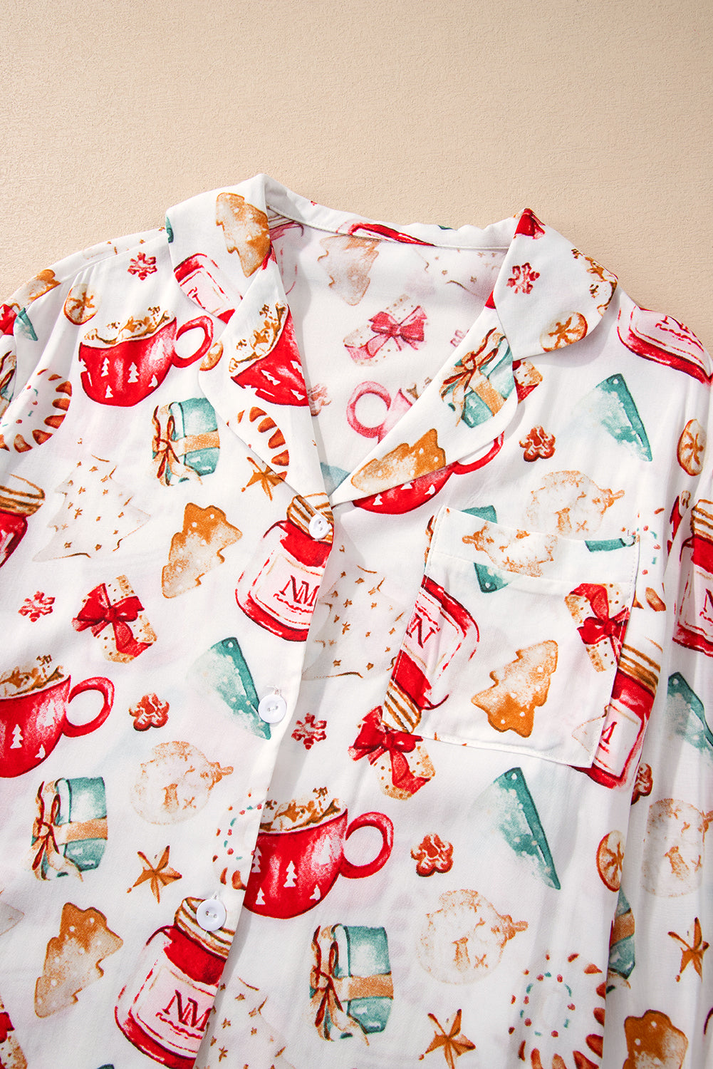 KaleaBoutique Comfortable Christmas Pattern Long Sleeve Shirt and Pants Pajama Set - KaleaBoutique.com