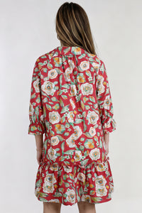 KaleaBoutique Stylish Floral Print Half Sleeve Short Shift Dress - KaleaBoutique.com