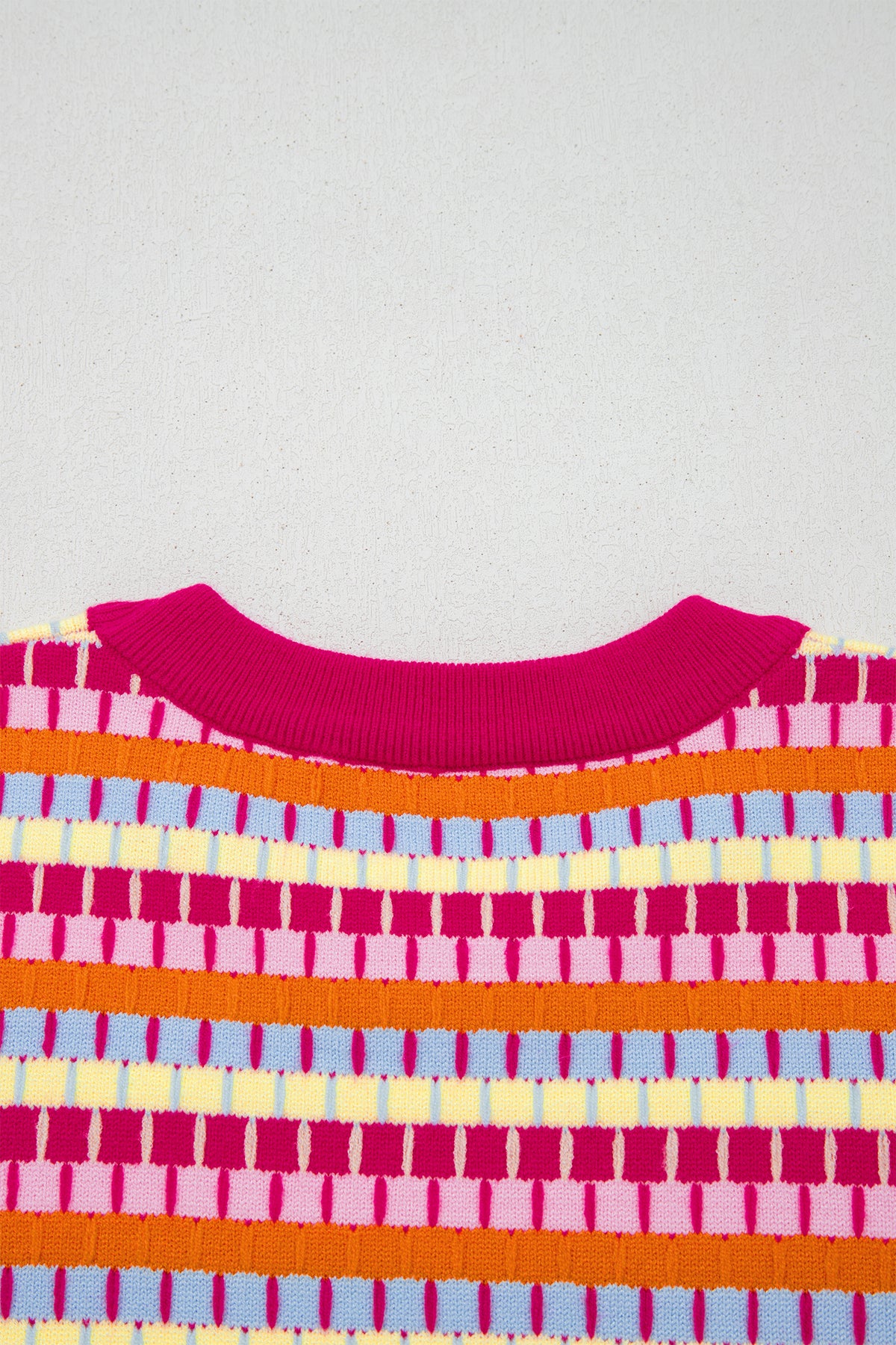 KaleaBoutique Stylish Abstract Striped Knit Short Sleeve Sweater - KaleaBoutique.com