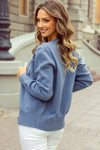 KaleaBoutique Textured Knit Pearl Beaded Button Up Cardigan - KaleaBoutique.com