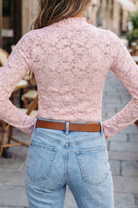 KaleaBoutique Stylish Floral Lace Long Sleeve Stand Neck Pullover Top - KaleaBoutique.com