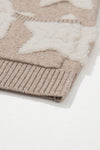 KaleBoutique Stylish Sherpa Star Pattern Textured Sweater Cardigan with Pockets - KaleaBoutique.com