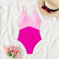 Women's Colorblock Wrap-Front Cutout One-Piece Swimsuit - KaleaBoutique.com