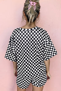 KaleaBoutique Stylish Checkered Top and Short Casual 2pcs Set - KaleaBoutique.com