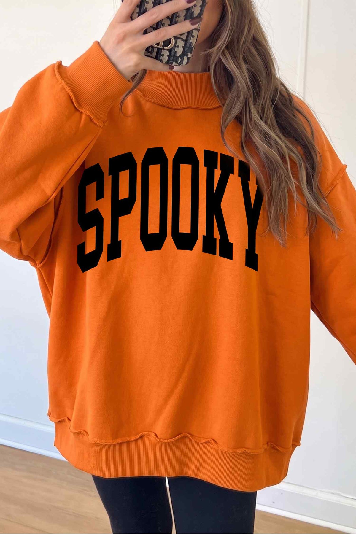 Orange Reversible Halloween Sweatshirt - KaleaBoutique.com