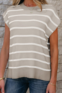 KaleaBoutique Stylish Side Slits Crewneck Short Sleeve Sweater Tee - KaleaBoutique.com