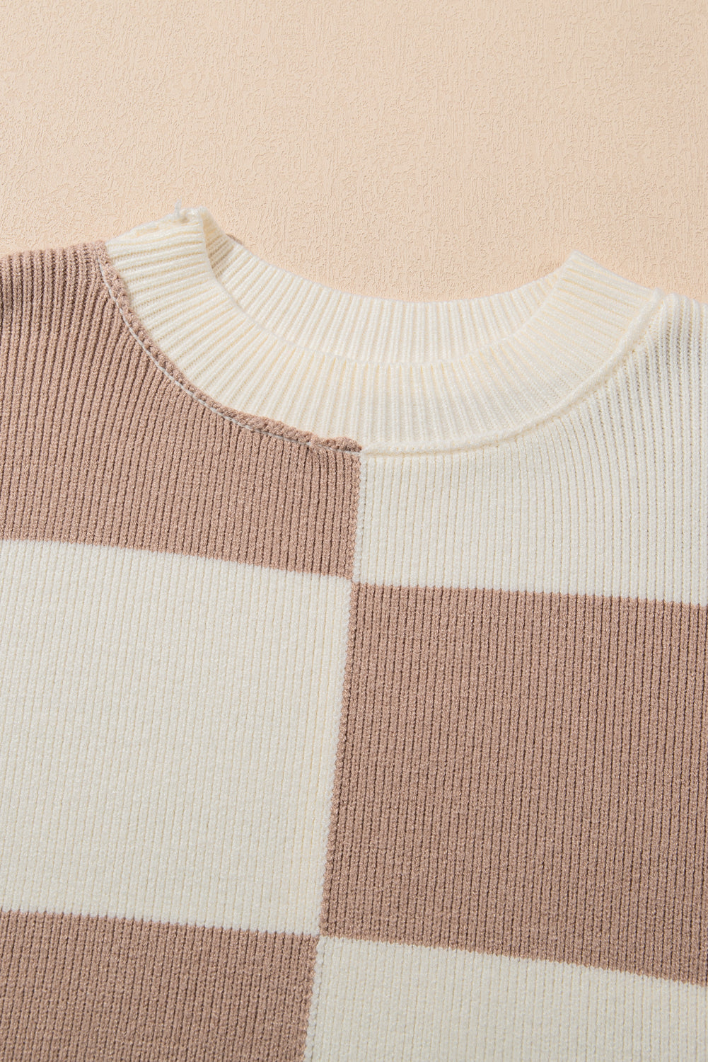 KaleaBoutique Checkered Side Slits Drop Shoulder Oversized Sweater - KaleaBoutique.com