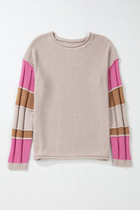 KaleaBoutique Colorblock Exposed Seam Round Neck Sweater - KaleaBoutique.com