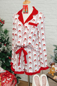 KaleaBoutique Stylish Santa & Stripes Ruffle PJ Set - KaleaBoutique.com