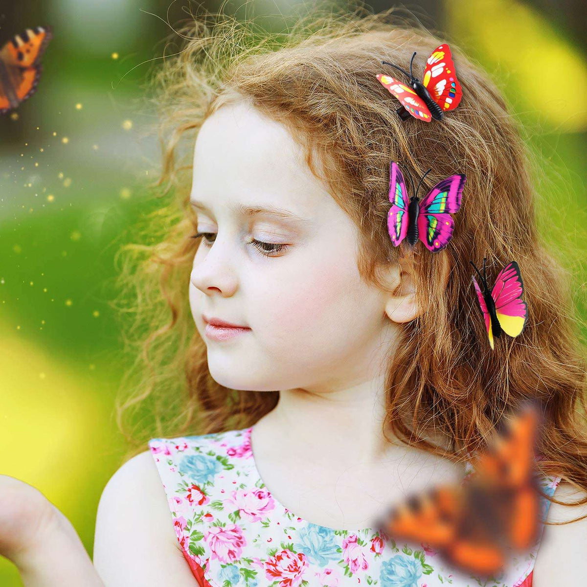 6 PC Silk Butterfly Hair Clip Set, Realistic Butterfly Fantasy Hairclips, Bridesmaid or Prom Party Butterfly Hairclip Set - KaleaBoutique.com