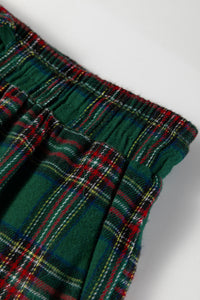 KaleaBoutique Comfortable Plaid Contrast Patched Christmas Holiday Long Sleeve Shirt and Short 2pcs Pajama Set - KaleaBoutique.com
