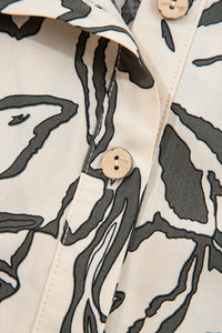 KaleaBoutique Stylish Floral Print Batwing Sleeve Buttoned Loose Fit Shirt - KaleaBoutique.com