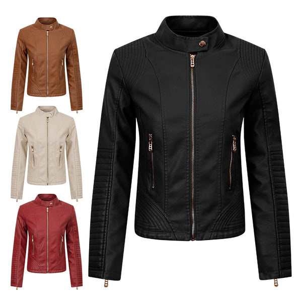 KaleaBoutique Women's Slim Faux-Leather Jacket - KaleaBoutique.com