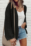 Hollow Out Knit Drop Shoulder Open Front Cardigan - KaleaBoutique.com
