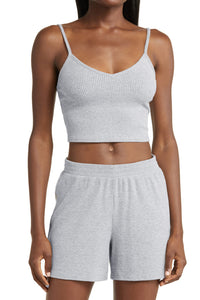 KaleaBoutique Stylish 3 Pieces Rib Crop Camisole Matching Shorts Lounge Set with Cardigan - KaleaBoutique.com