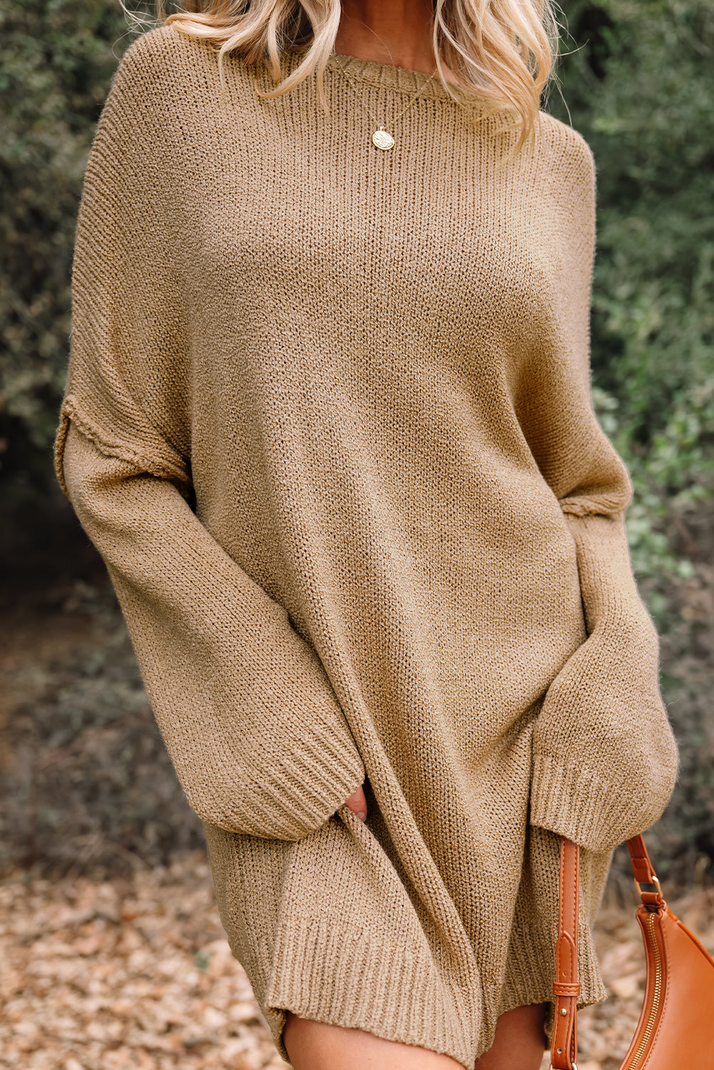 KaleaBoutique Stylish Oversize Drop Shoulder Slouchy Sweater Dress - KaleaBoutique.com
