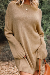 KaleaBoutique Stylish Oversize Drop Shoulder Slouchy Sweater Dress - KaleaBoutique.com