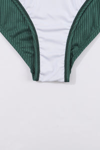 KaleaBoutique Stylish Comfortable Ruched U Neck Ribbed Tankini