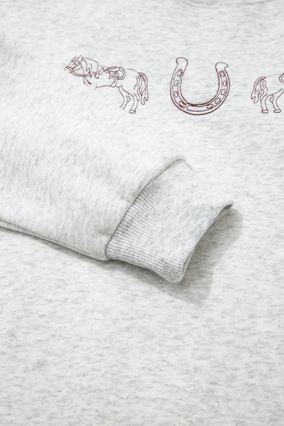 KaleaBoutique Stylish Western Print Embroidered Casual Sweatshirt - KaleaBoutique.com