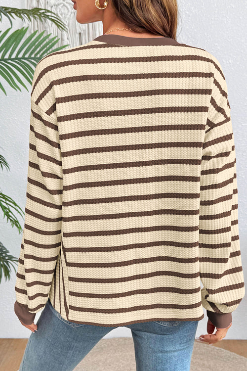KaleaBoutique Comfortable Patchwork Ribbed Cuff Casual Pullover Sweatshirt - KaleaBoutique.com