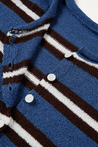 KaleaBoutique Comfortable Striped Drop Shoulder Button Cardigan - KaleaBoutique.com