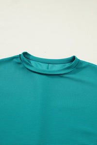 KaleaBoutique Stylish Horizontal Ribbed Exposed Seam Detail Drop Shoulder Baggy Pullover - KaleaBoutique.com