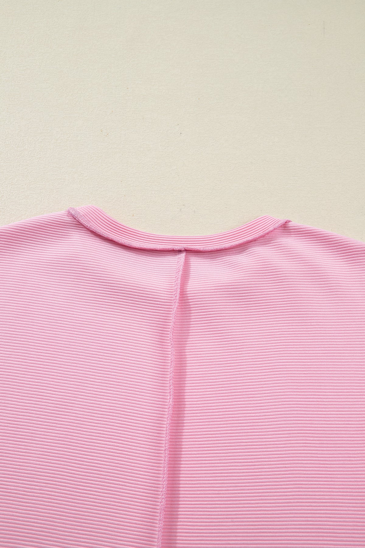 Horizontal Ribbed Exposed Seam Detail Drop Shoulder Baggy Pullover - KaleaBoutique.com