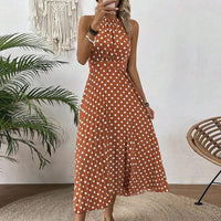 Women's Printed Halter-Neck Gathered-Waist Midi Dress - KaleaBoutique.com