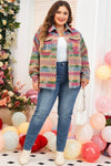 KaleaBoutique Plus Size Aztec Printed Flap Pocket Shacket - KaleaBoutique.com
