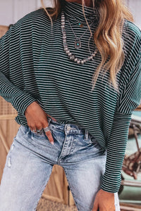 KaleaBoutique Comfortable High Neck Dropped Shoulder Long Sleeve Casual Top - KaleaBoutique.com